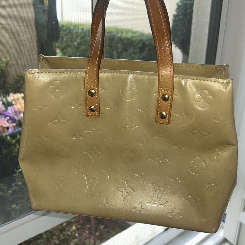 Auth Louis Vuitton Vernis Reade PM Cream Tan Lt Beige Purse Bag Luxury Designer - Picture 16 of 17